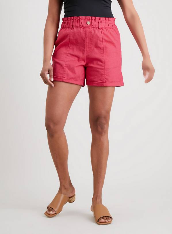 Buy Dark Pink Linen Rich Shorts 10 Shorts Argos